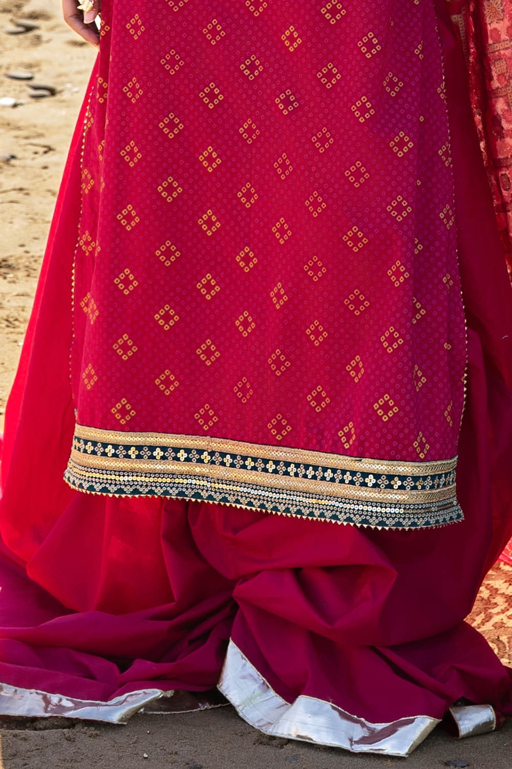 3 Piece Unstitched Gold Lacquer Printed Embroidered Cotton Silk Suit With Embroidered Jacquard Dupatta