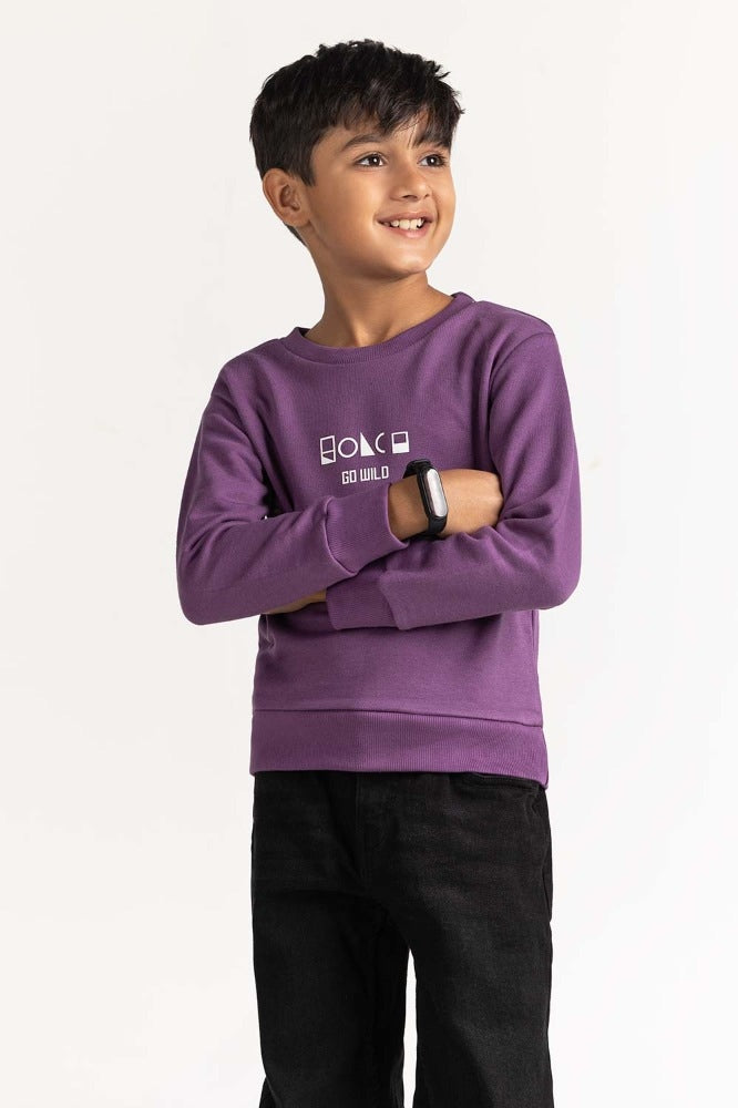 Purple Printed Sweatshirt