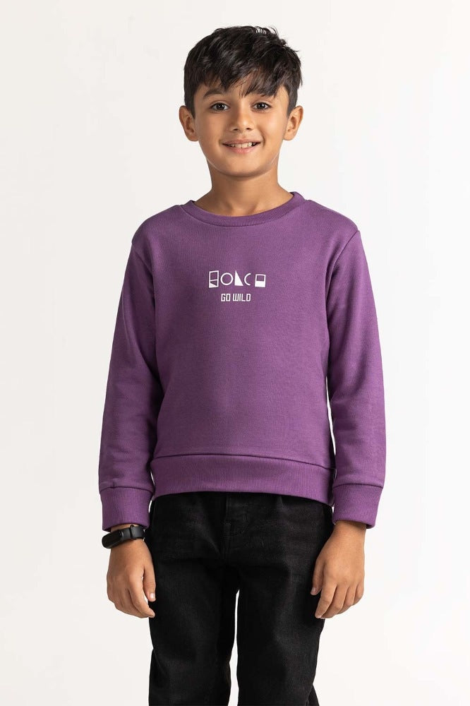 Purple Printed Sweatshirt