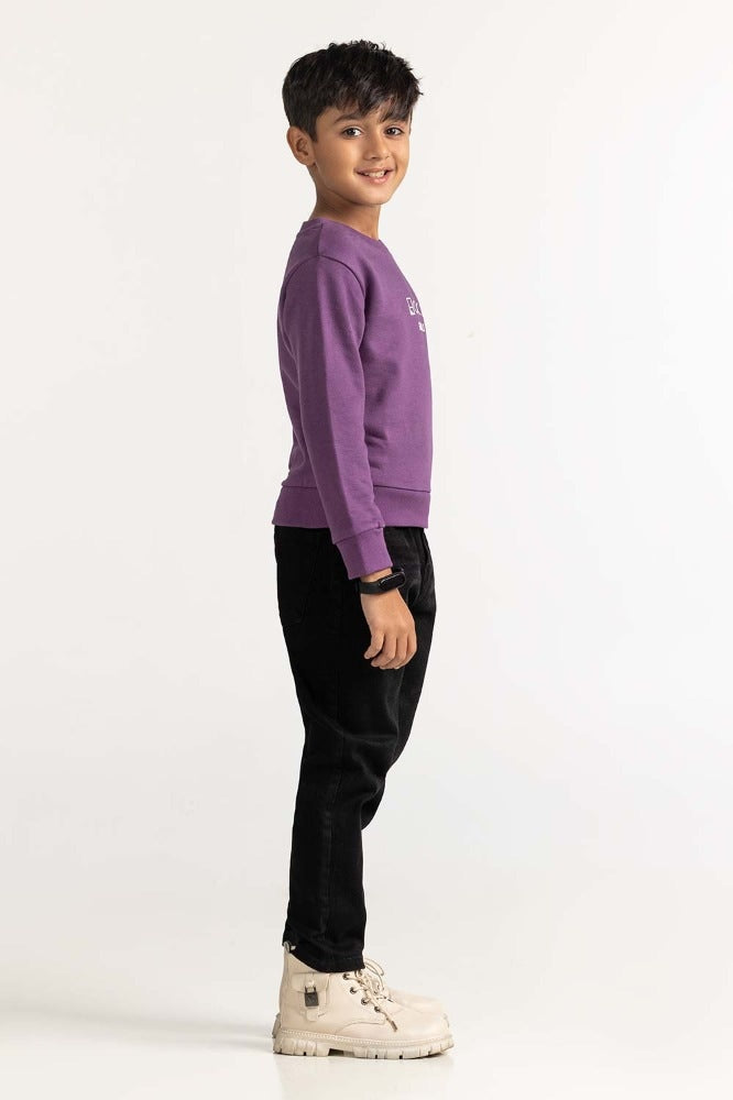 Purple Printed Sweatshirt