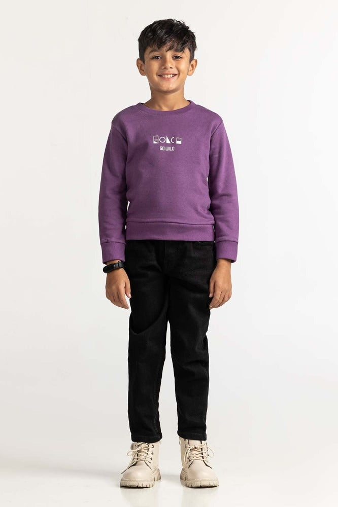 Purple Printed Sweatshirt