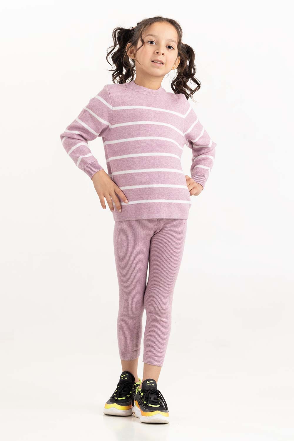 Toddler Girl Purple Striped Sweater