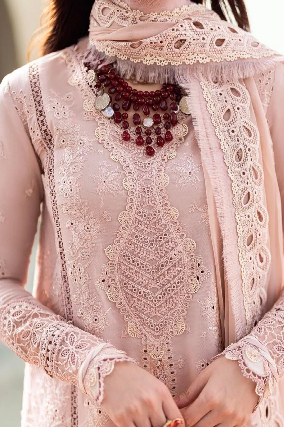 Qalamkar - Luxury Lawn Embroidered 3 Piece Unstitched - FK-10 Zoe