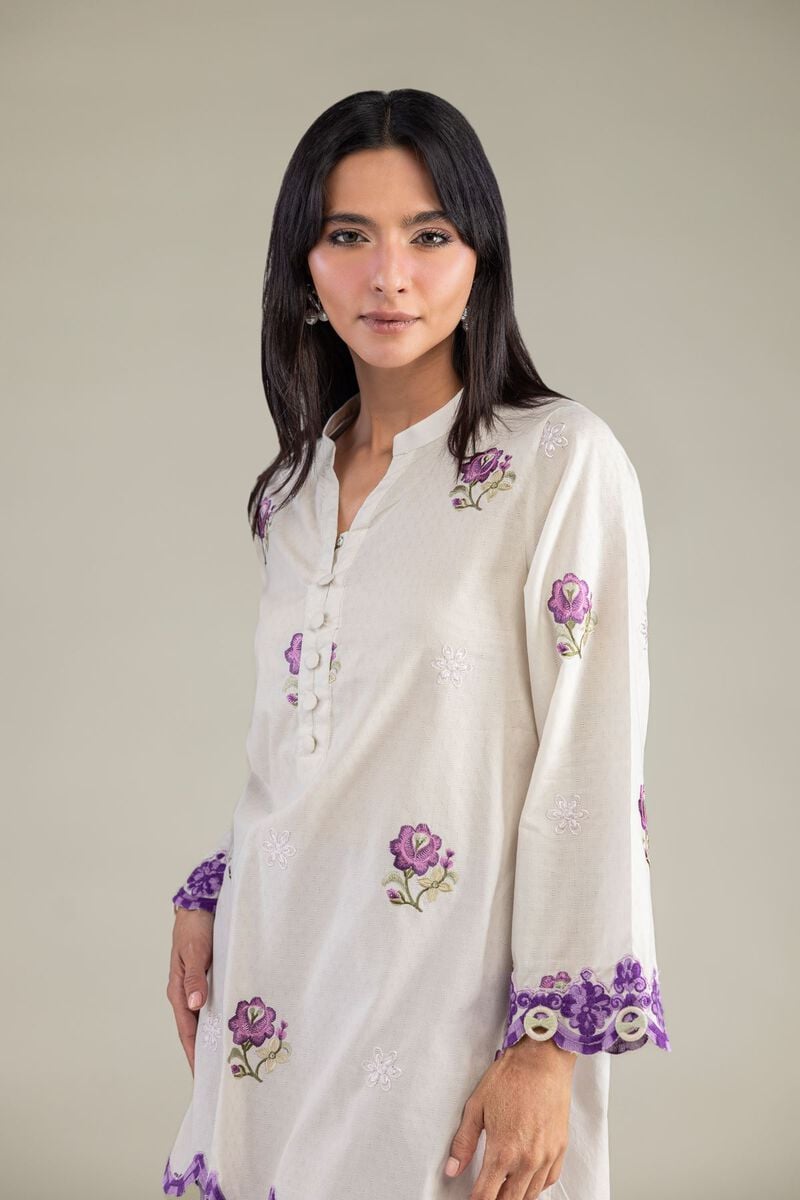 Floral V-Neck Kurta