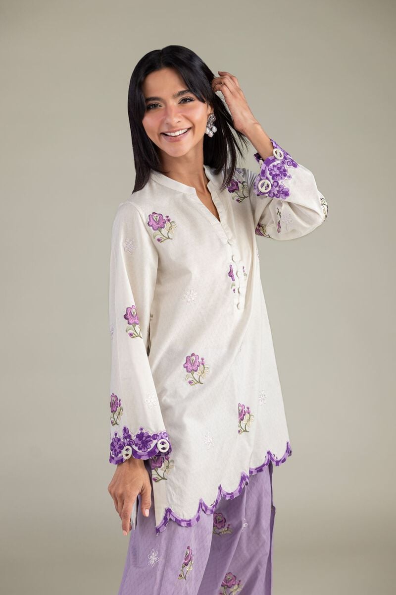 Floral V-Neck Kurta