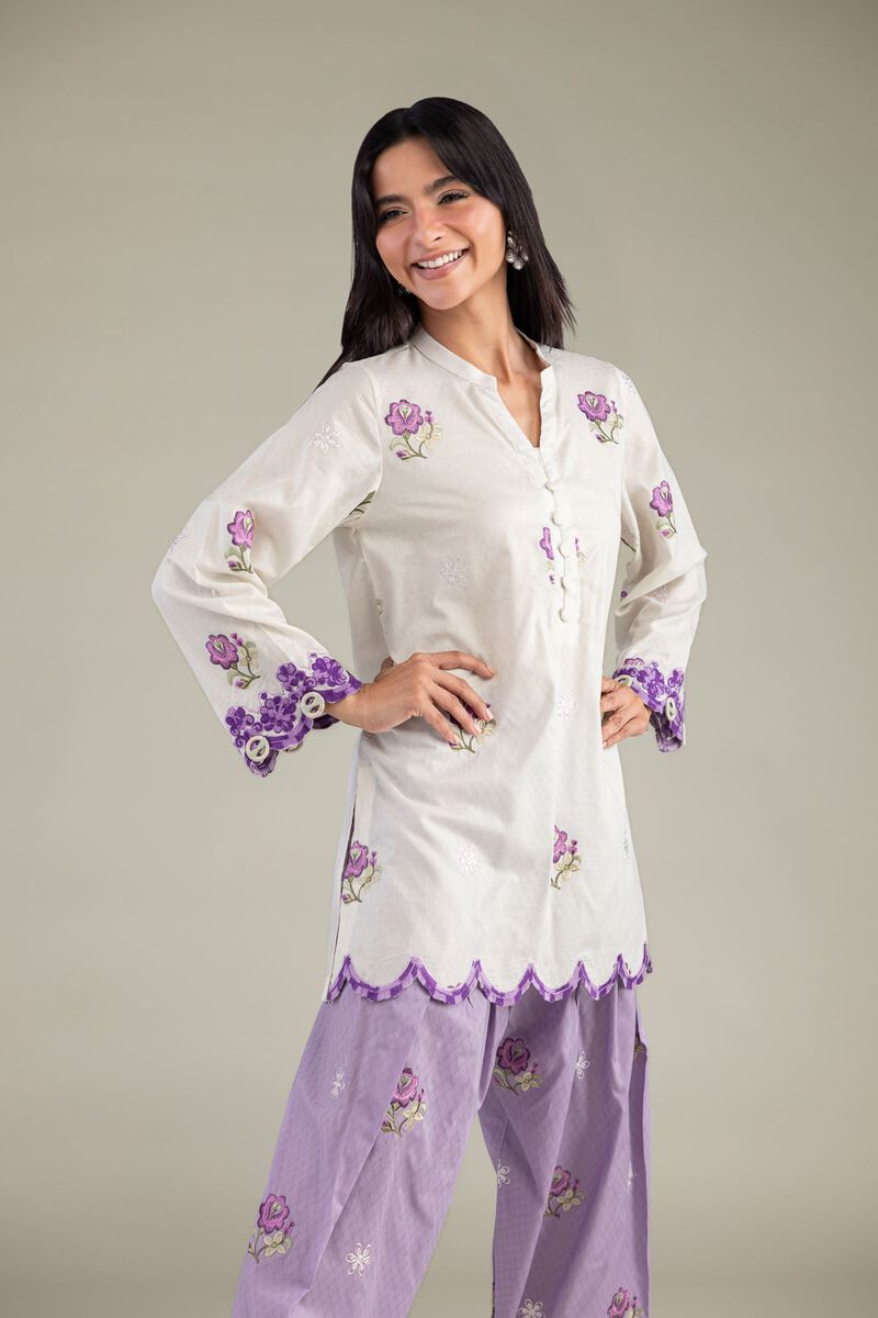 Floral V-Neck Kurta