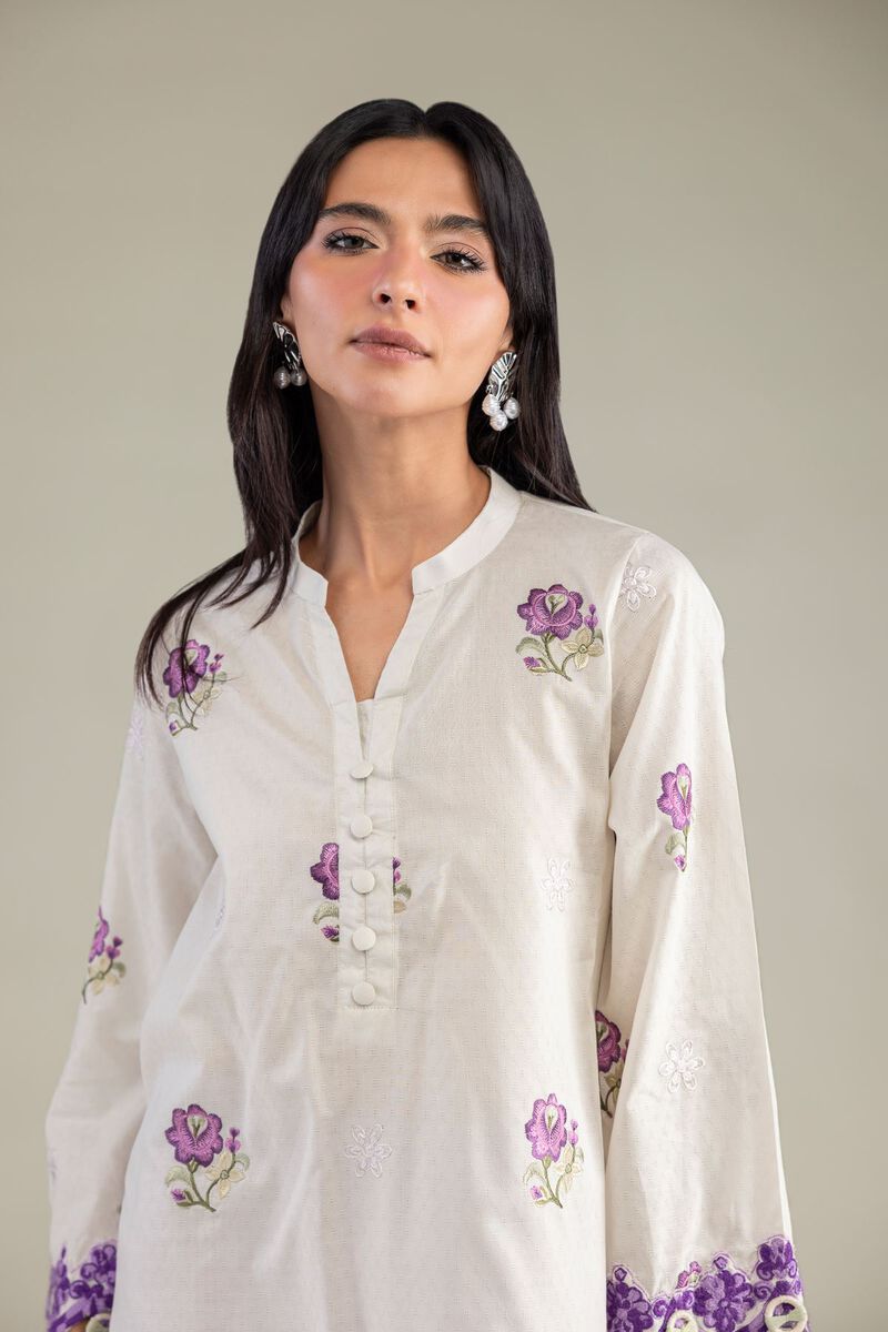 Floral V-Neck Kurta