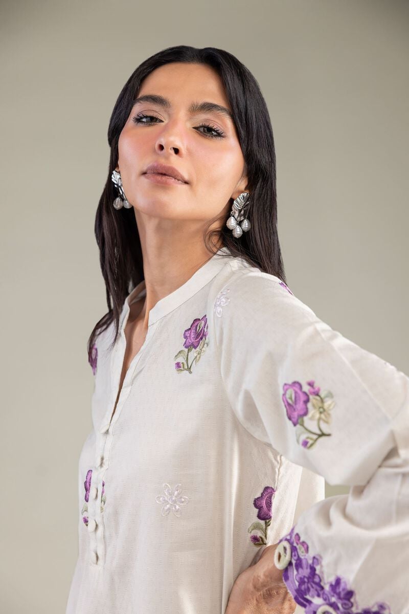 Floral V-Neck Kurta
