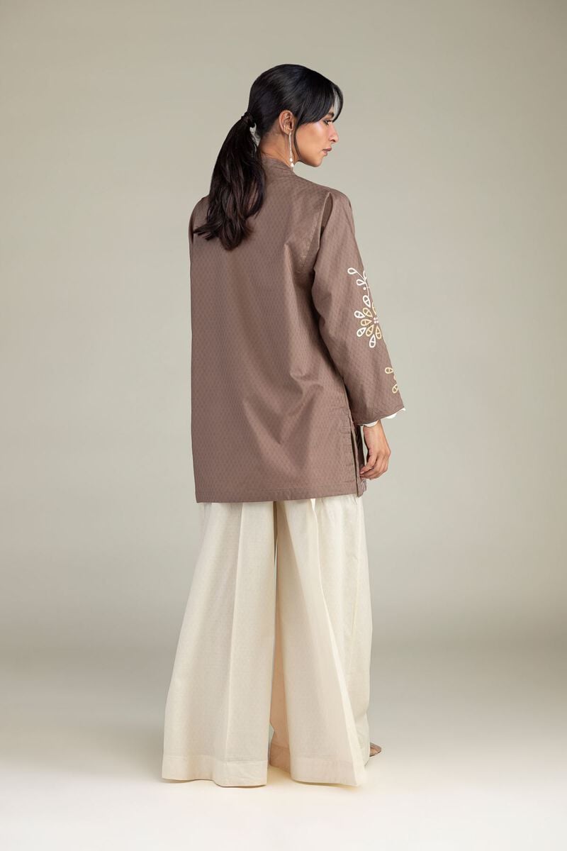 Brown V-Neck Kurta