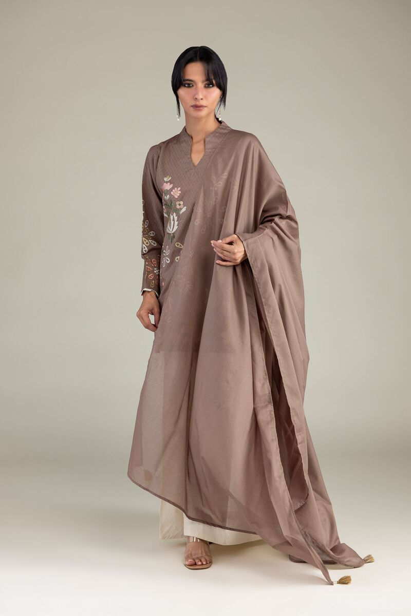 Brown Lawn Dupatta