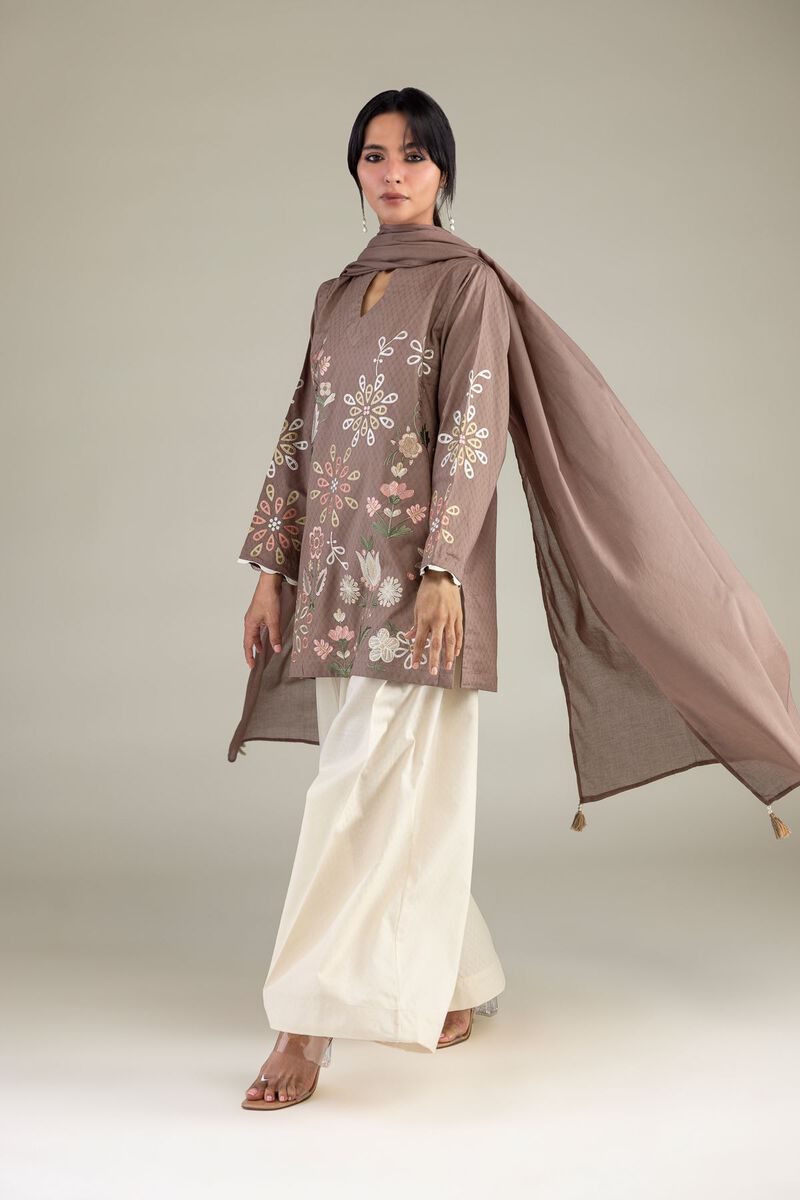 Brown Lawn Dupatta