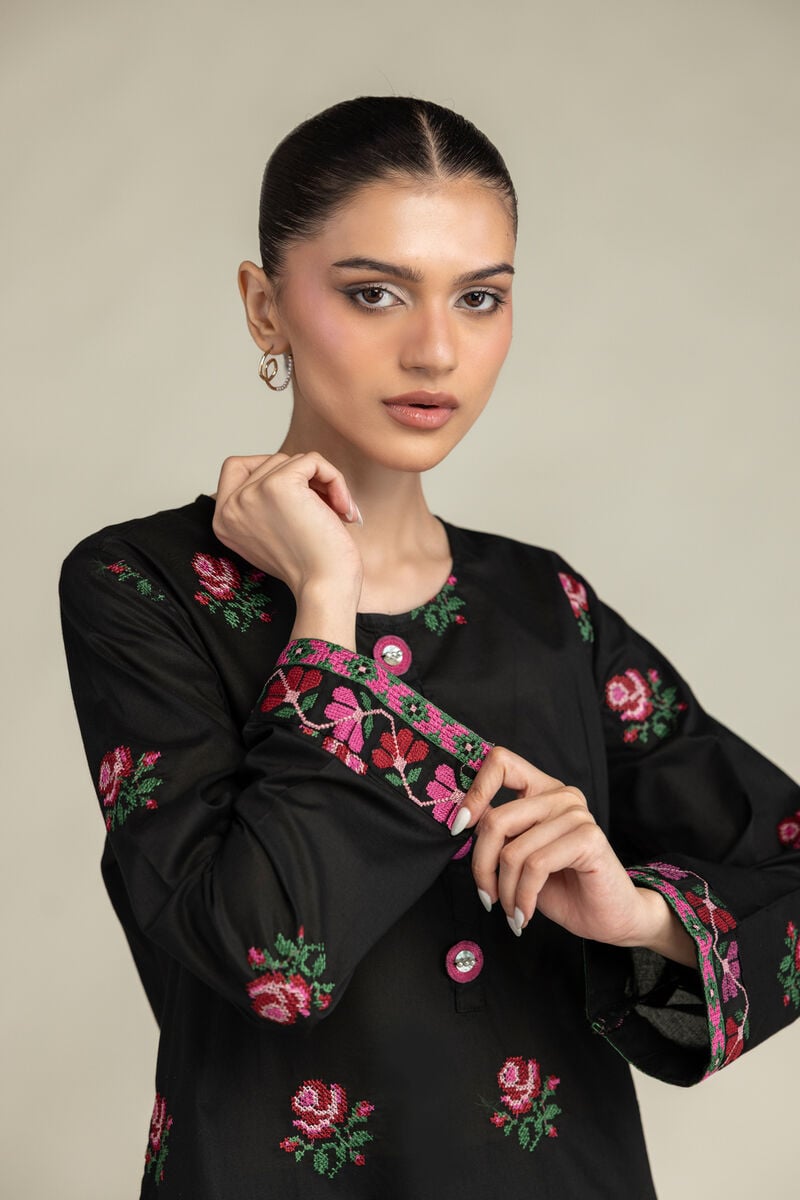 Black Cambric Kurta
