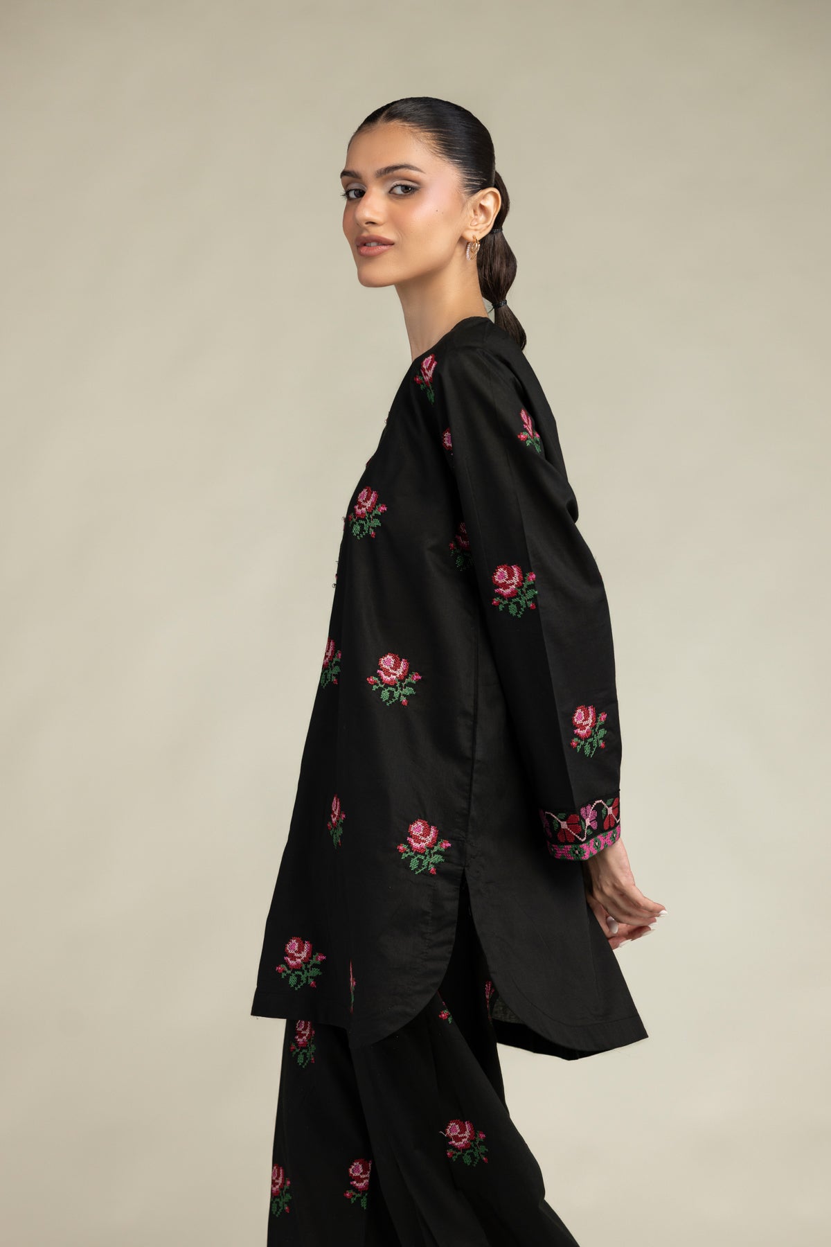 Black Cambric Kurta