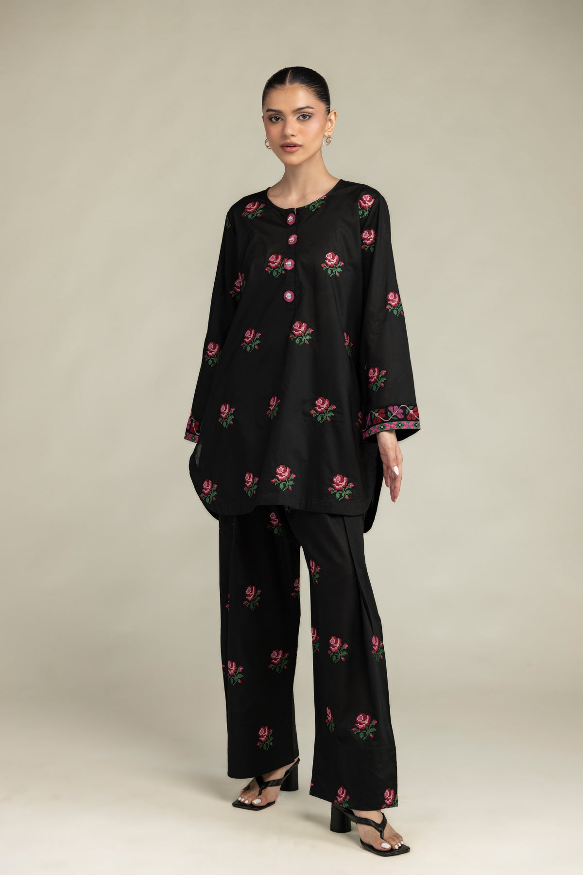 Black Cambric Kurta