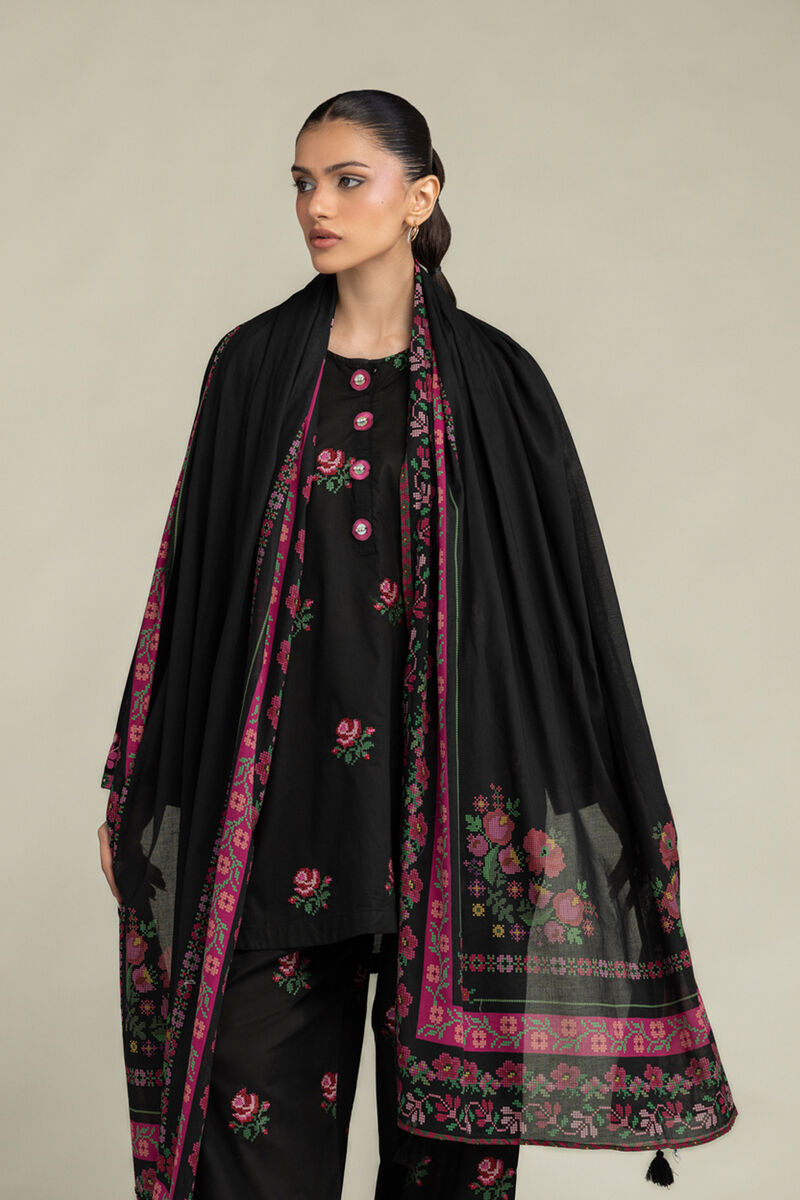 Black Lawn Dupatta