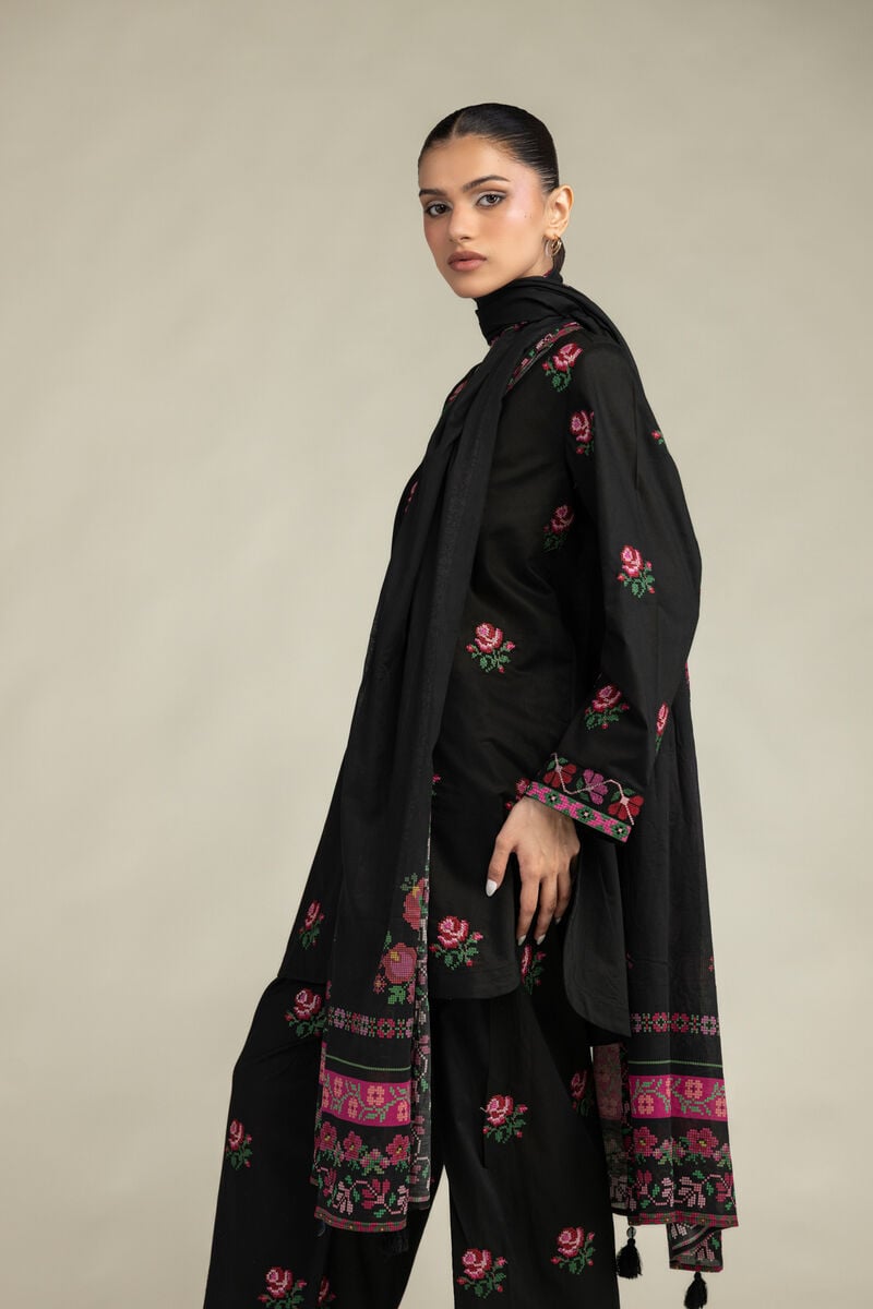 Black Lawn Dupatta