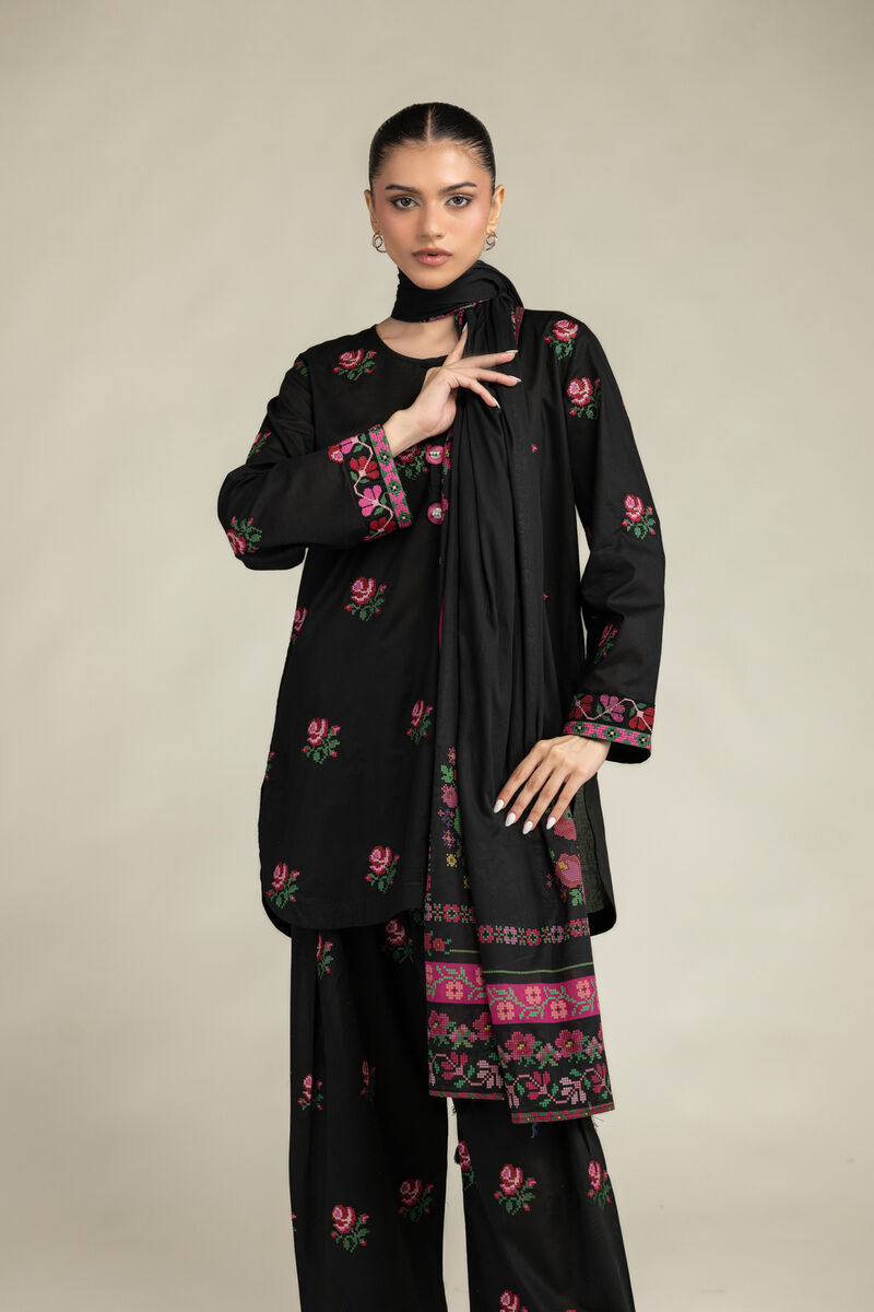 Black Lawn Dupatta