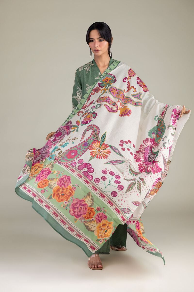 Lawn Floral Dupatta