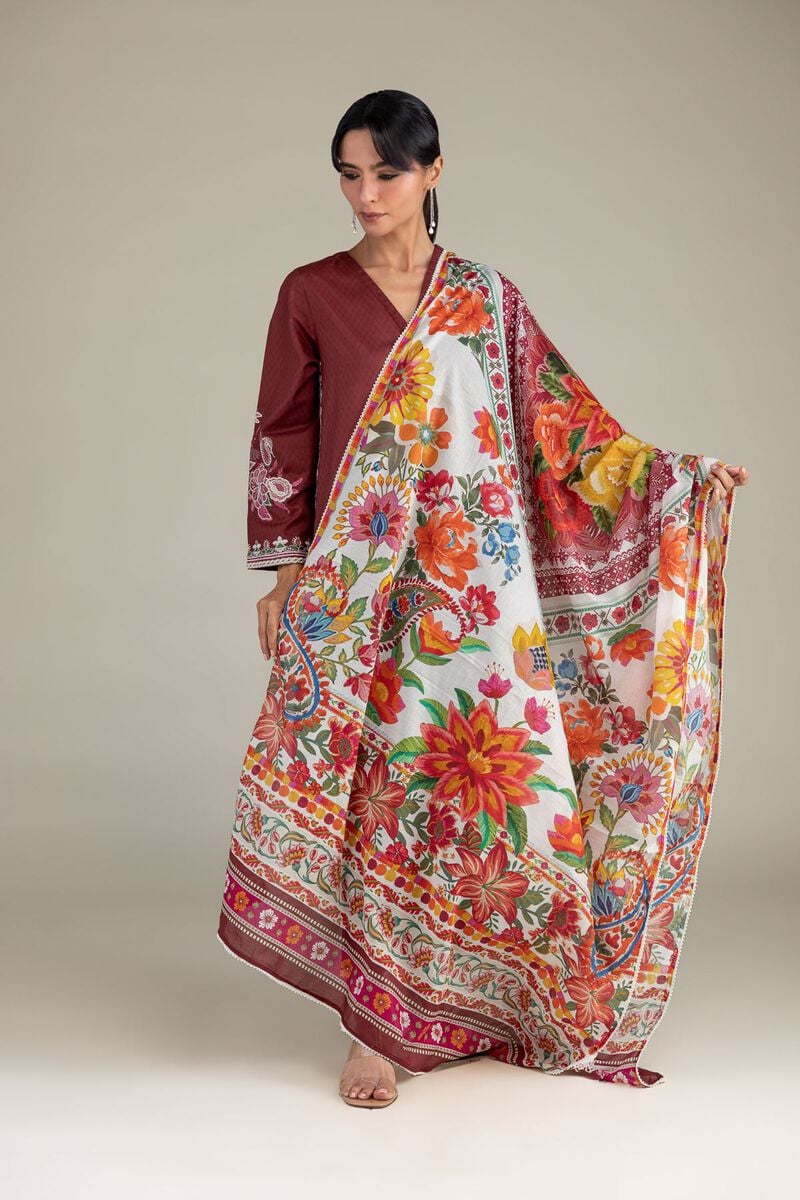 Floral Lawn Dupatta