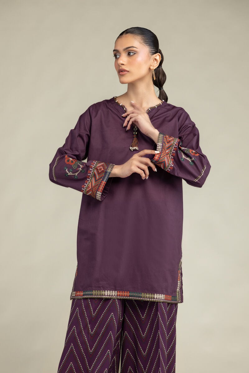 Cambric V-Neck Kurta