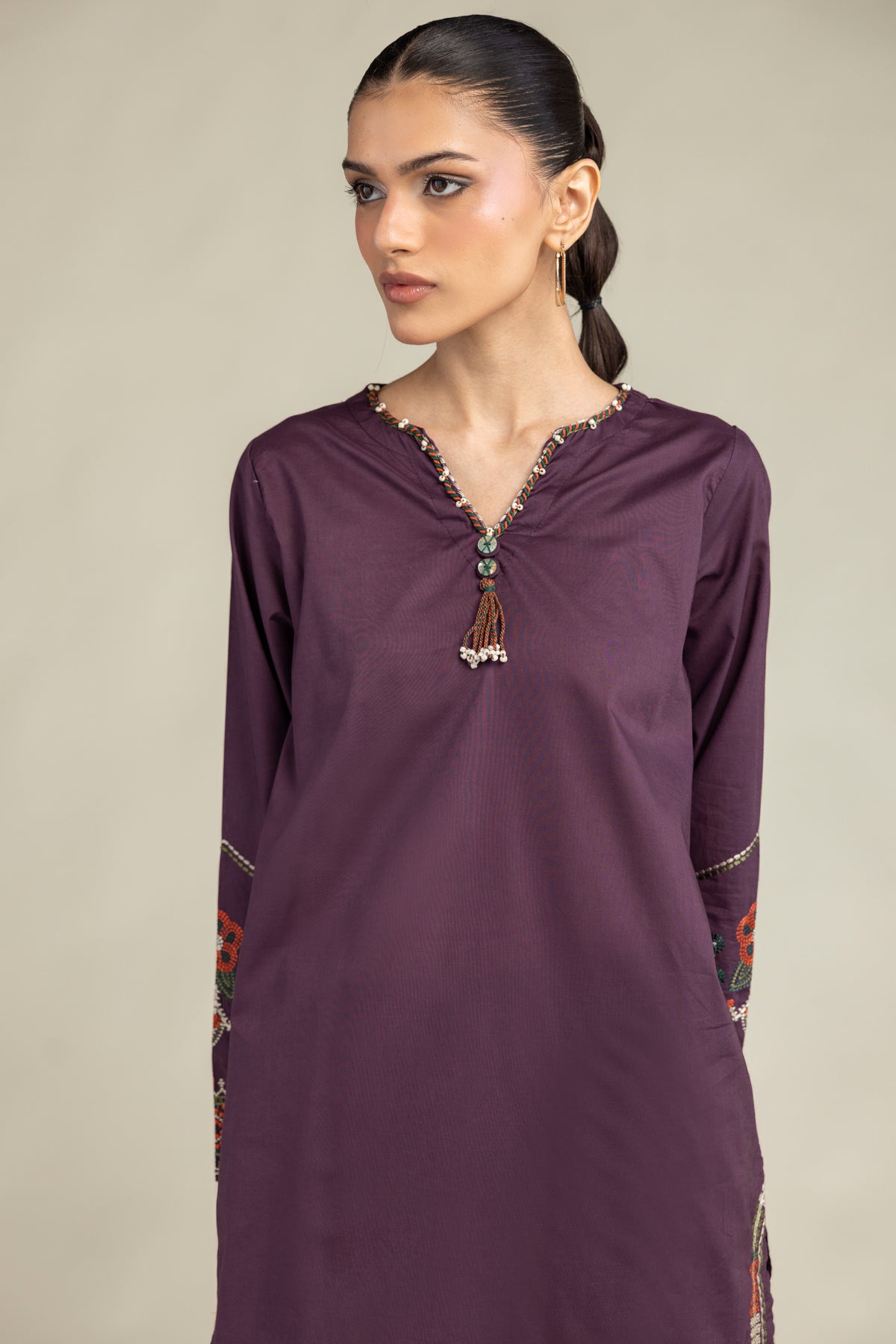 Cambric V-Neck Kurta