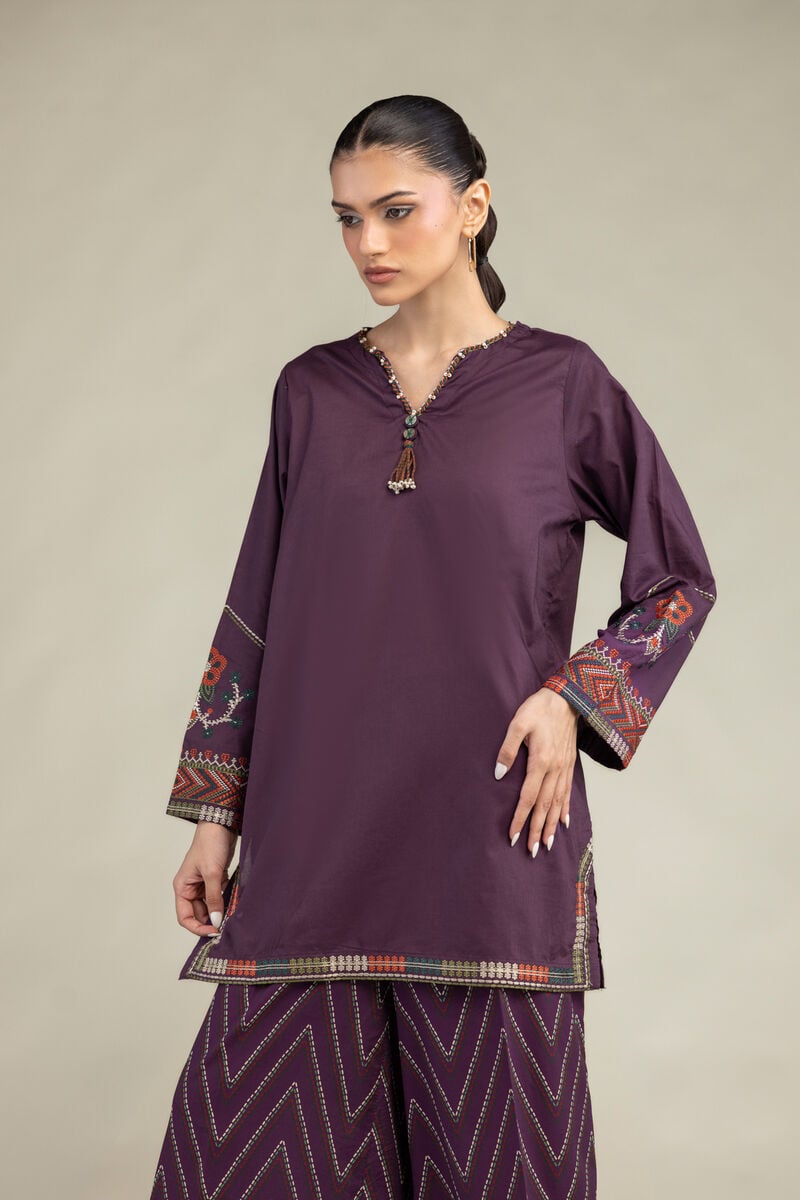 Cambric V-Neck Kurta