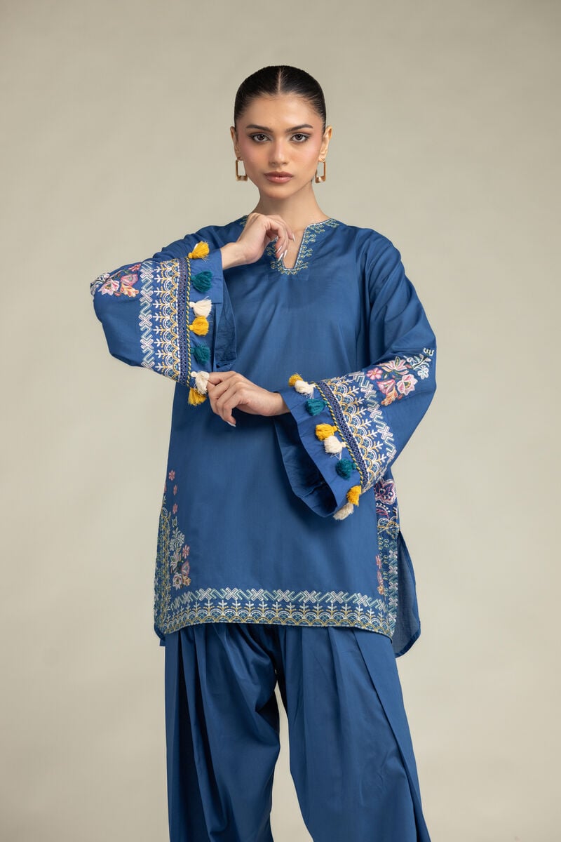 Floral Blue Kurta