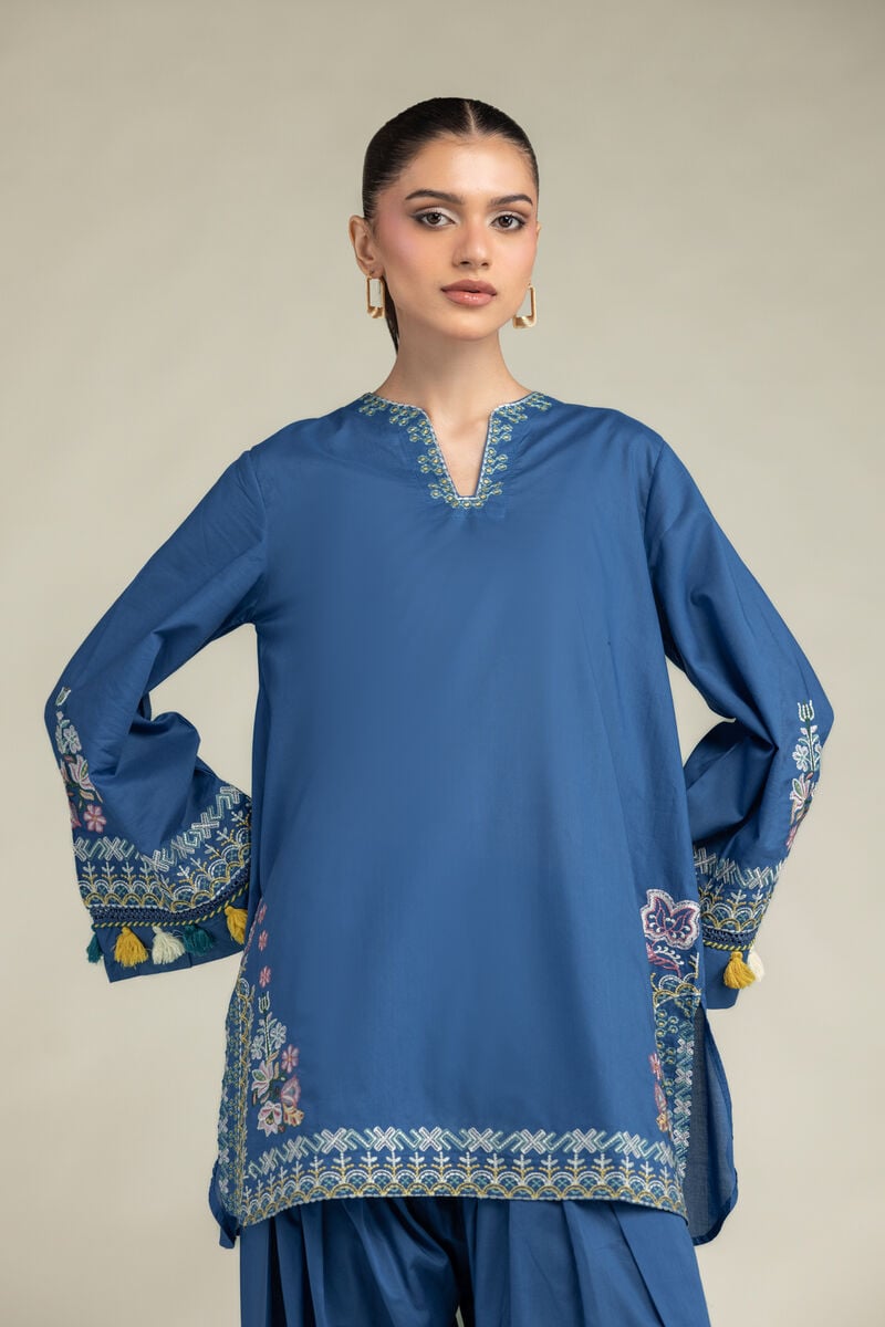 Floral Blue Kurta