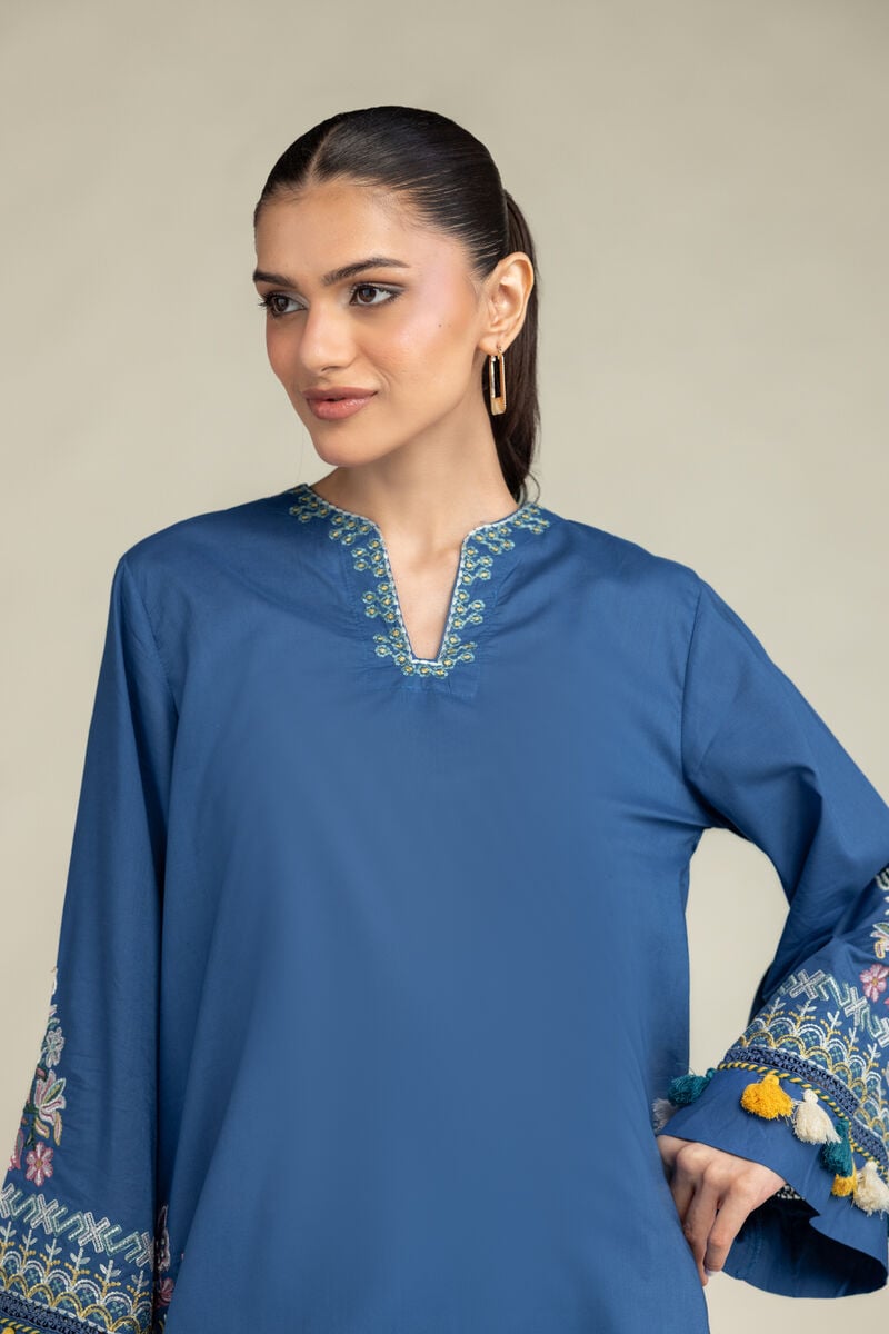 Floral Blue Kurta