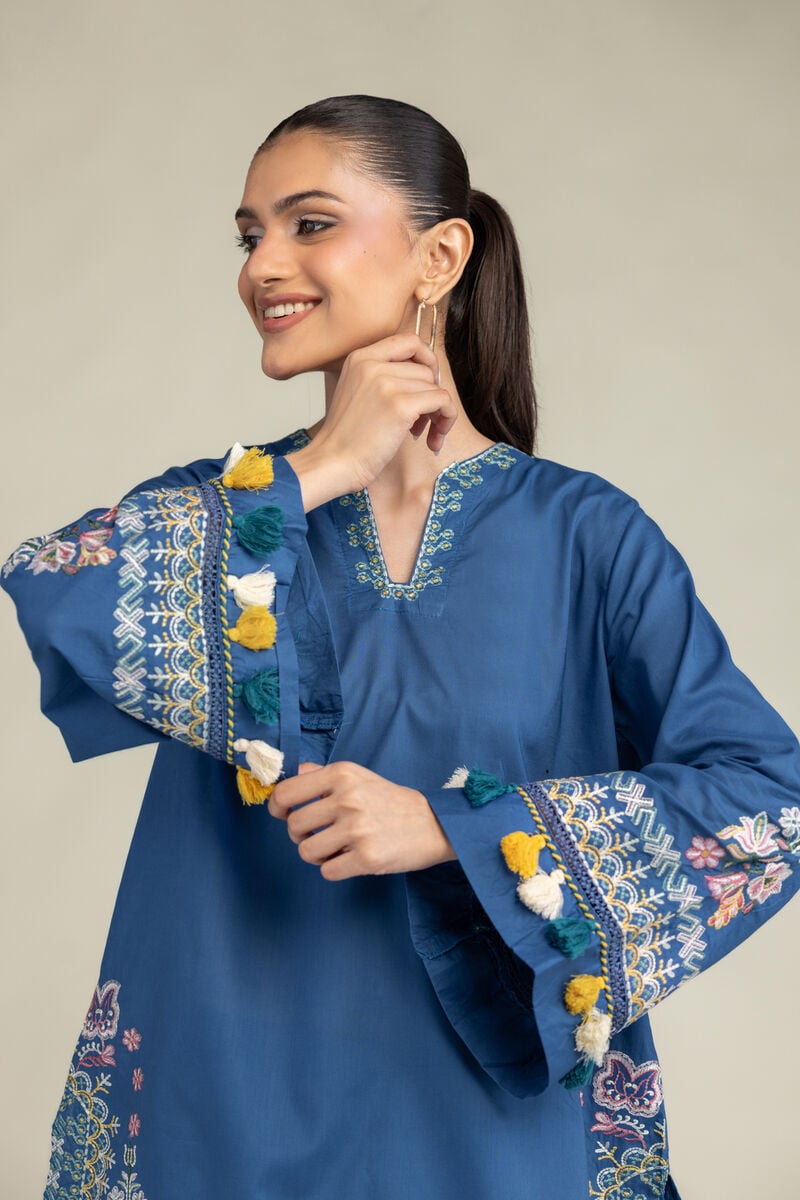 Floral Blue Kurta