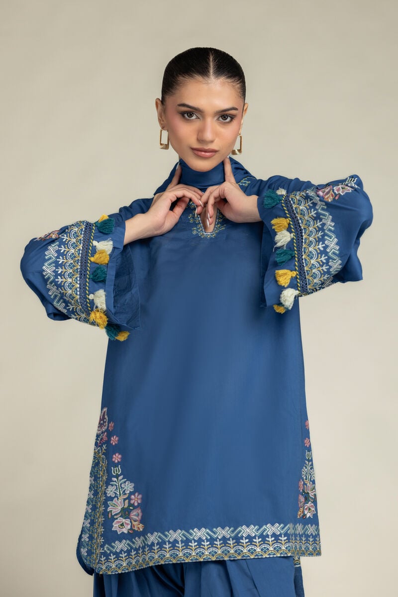 Floral Blue Kurta