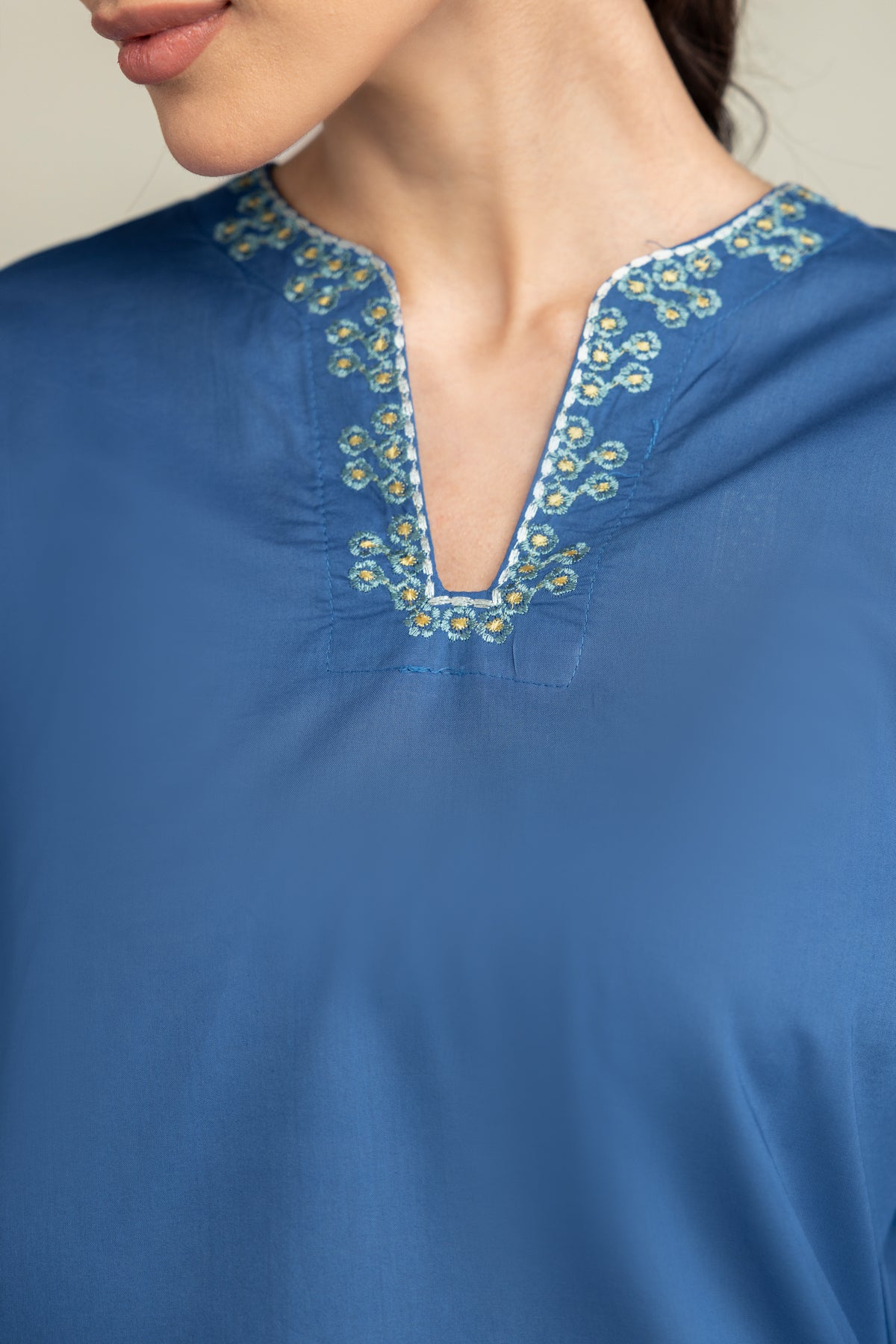 Floral Blue Kurta