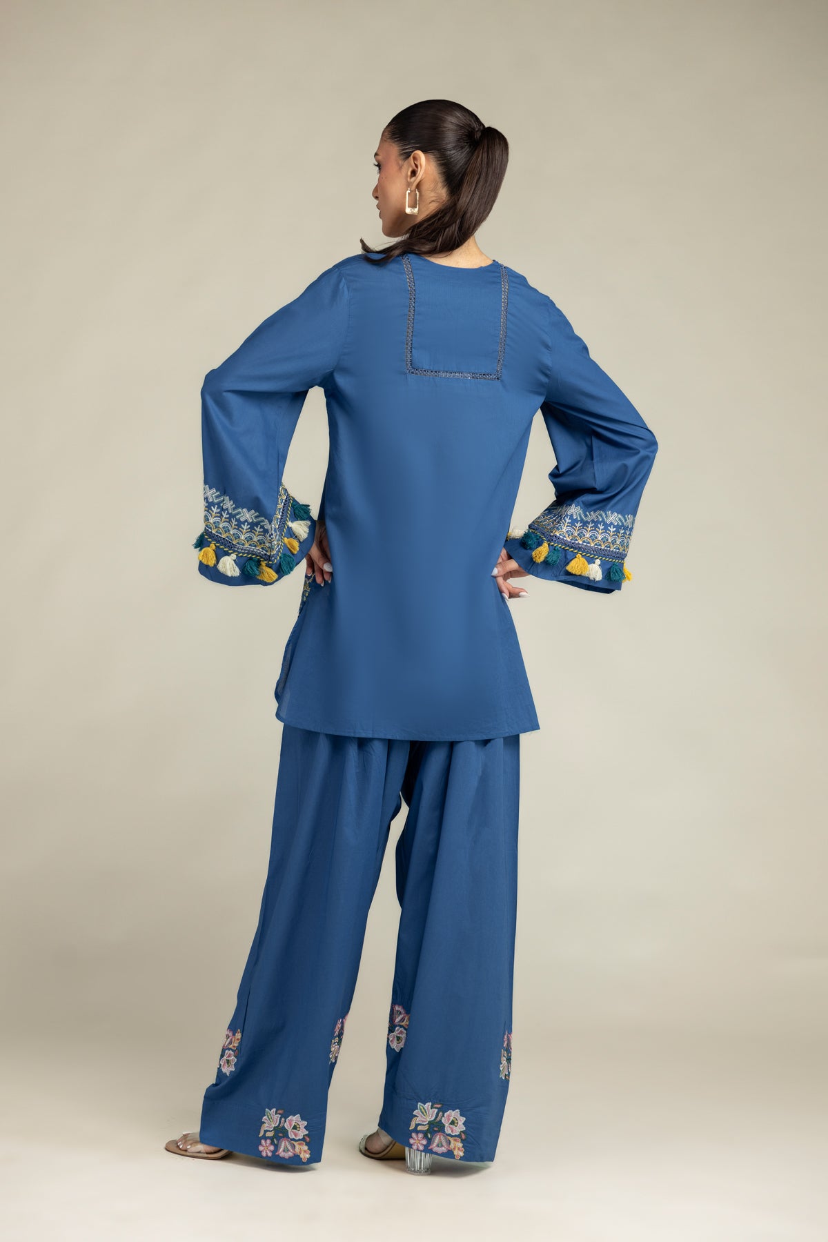 Floral Blue Kurta