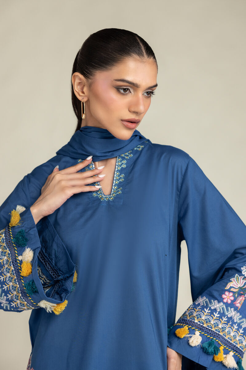 Floral Blue Dupatta