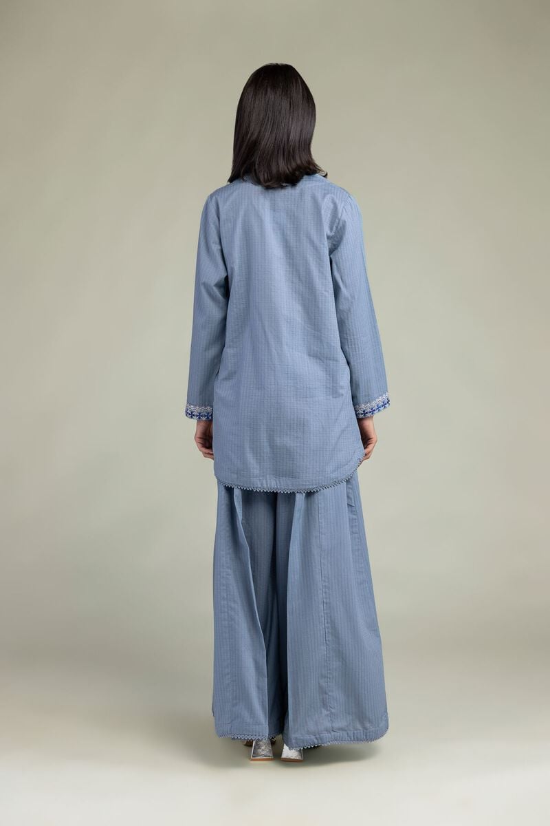 Blue V-Neck Kurta