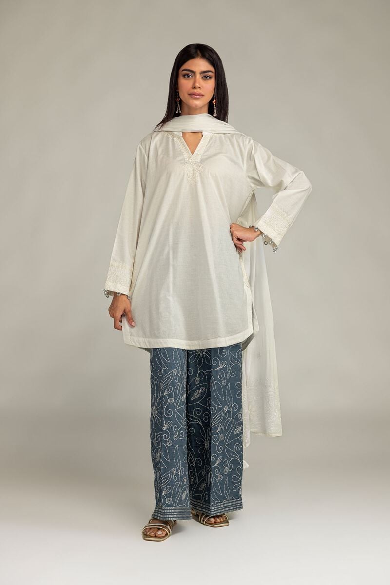 V-Neck Solid Kurta