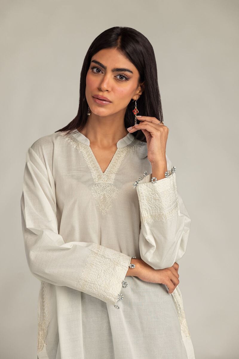 V-Neck Solid Kurta