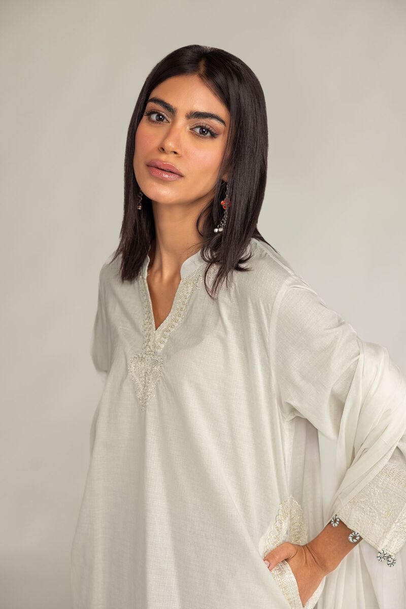 V-Neck Solid Kurta