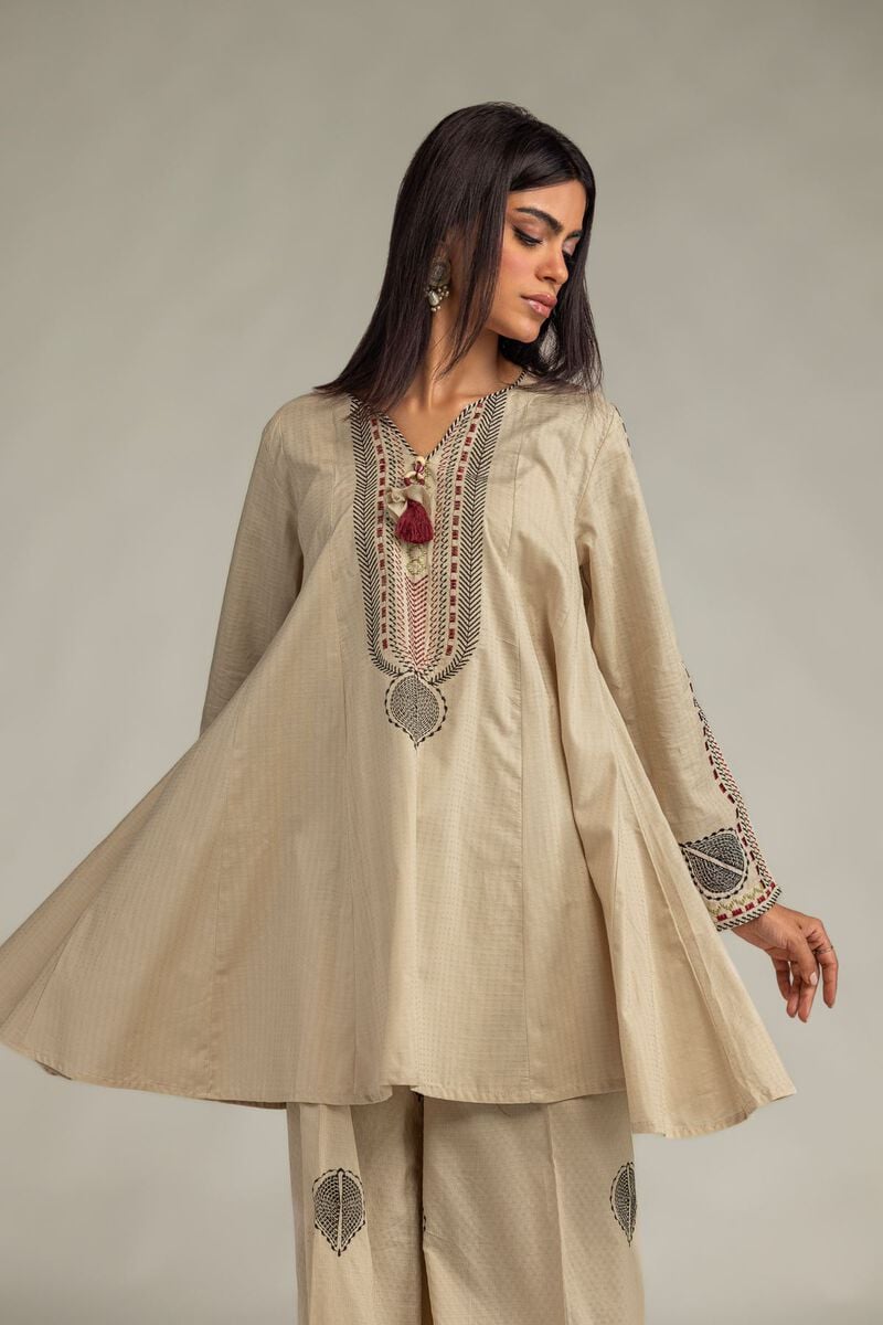 Beige Cotton Kurta
