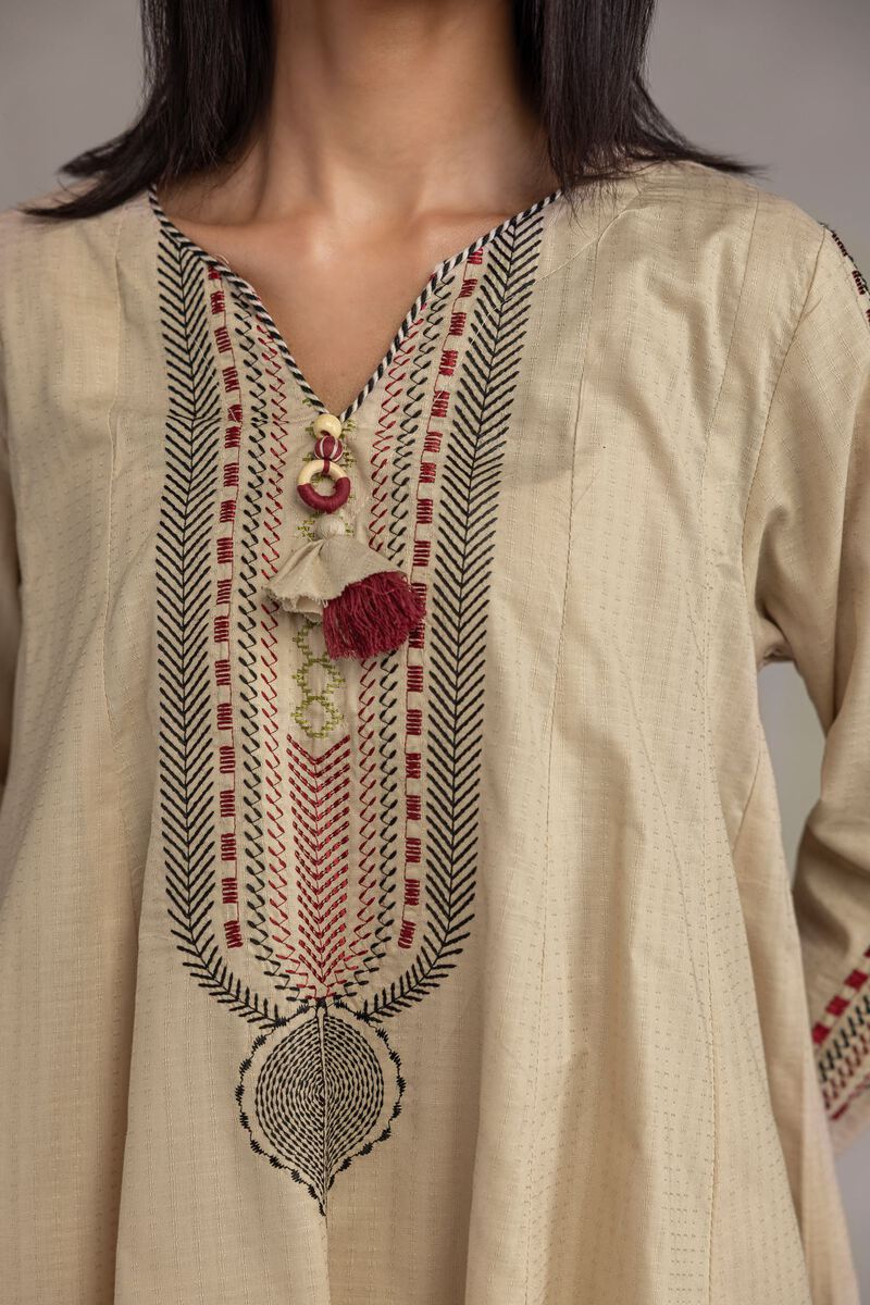Beige Cotton Kurta