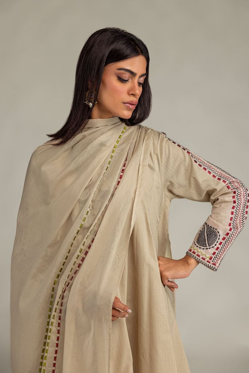 Beige Lawn Dupatta