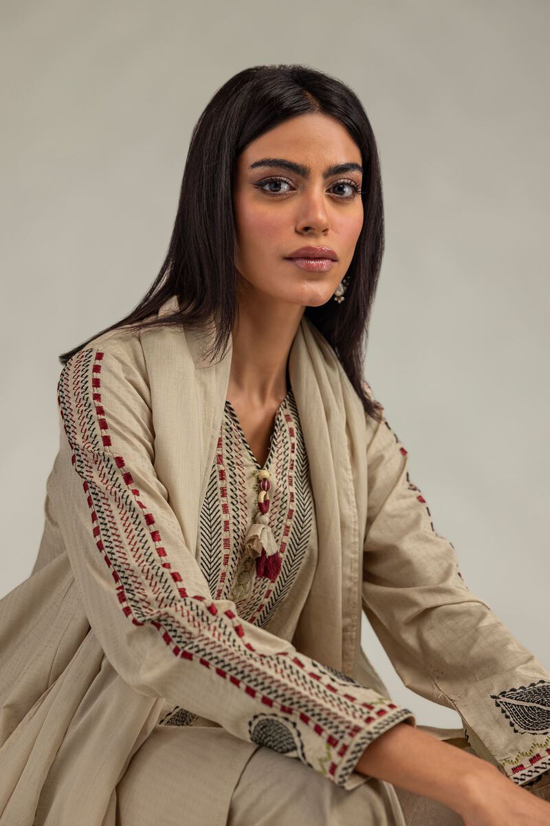 Beige Lawn Dupatta