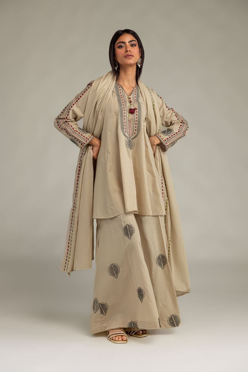 Beige Lawn Dupatta