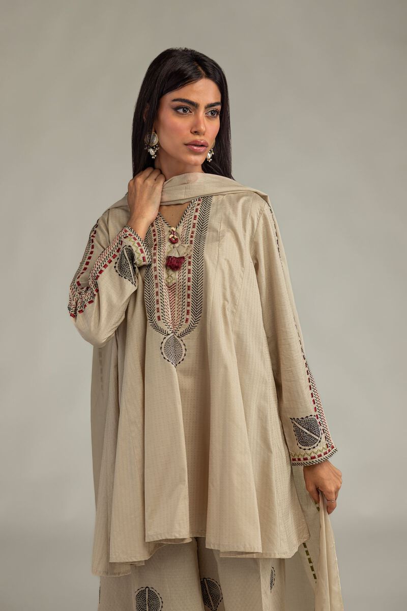 Beige Lawn Dupatta