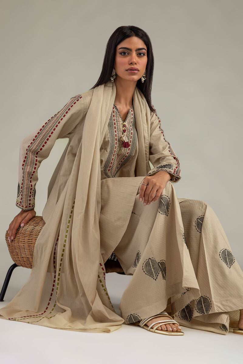 Beige Lawn Dupatta