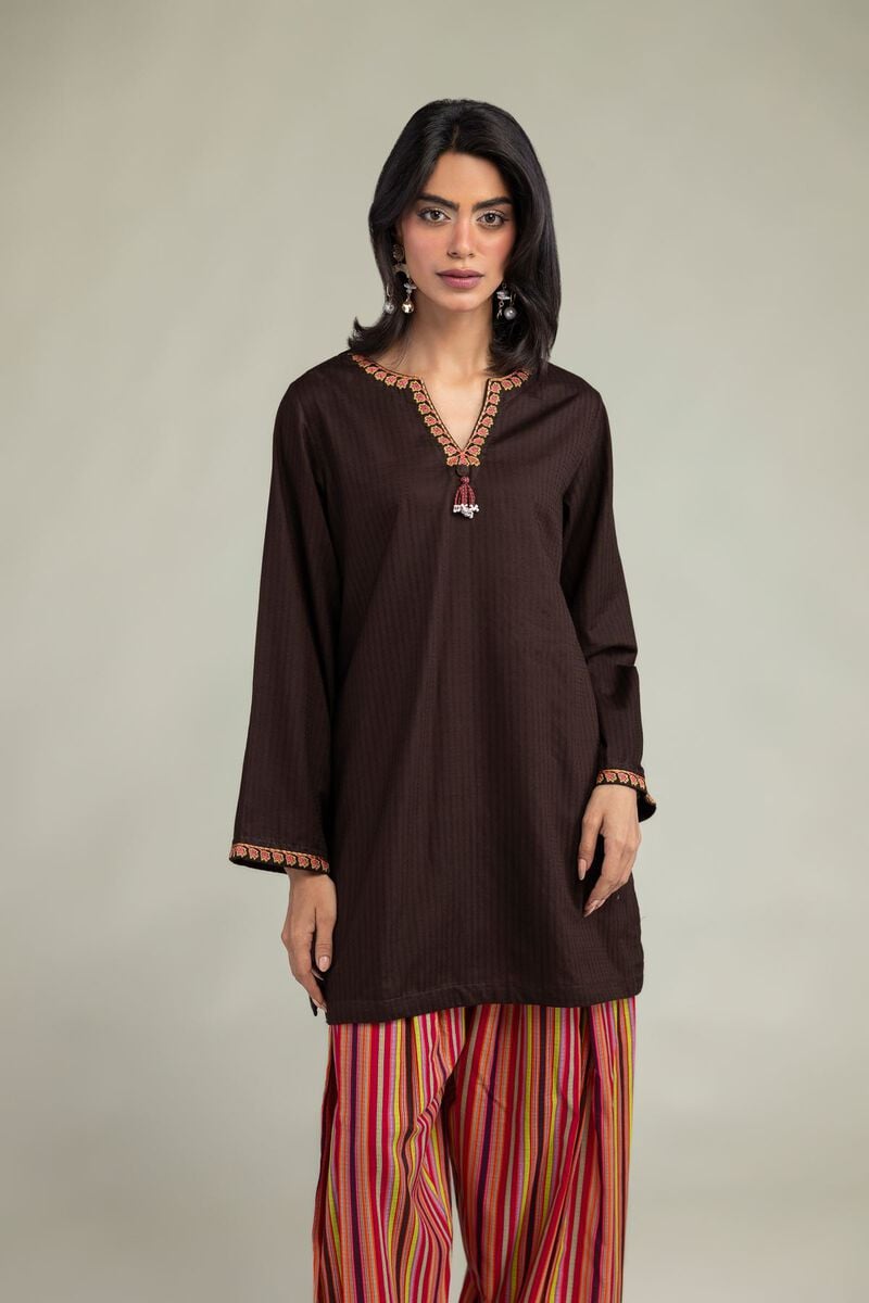 V-Neck Cotton Kurta
