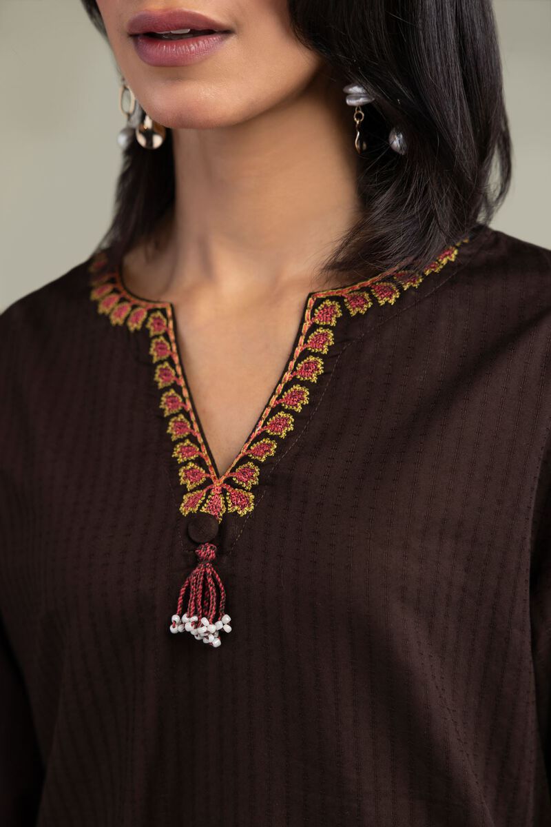 V-Neck Cotton Kurta