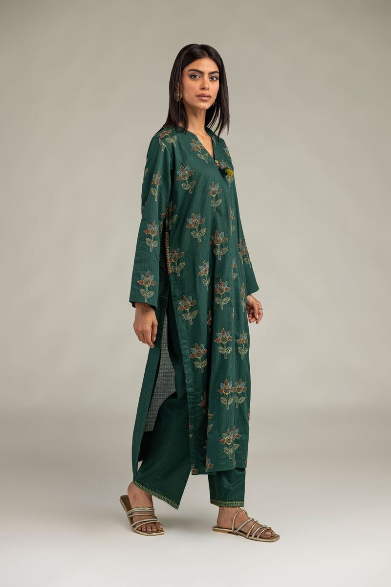 Floral Green Pants