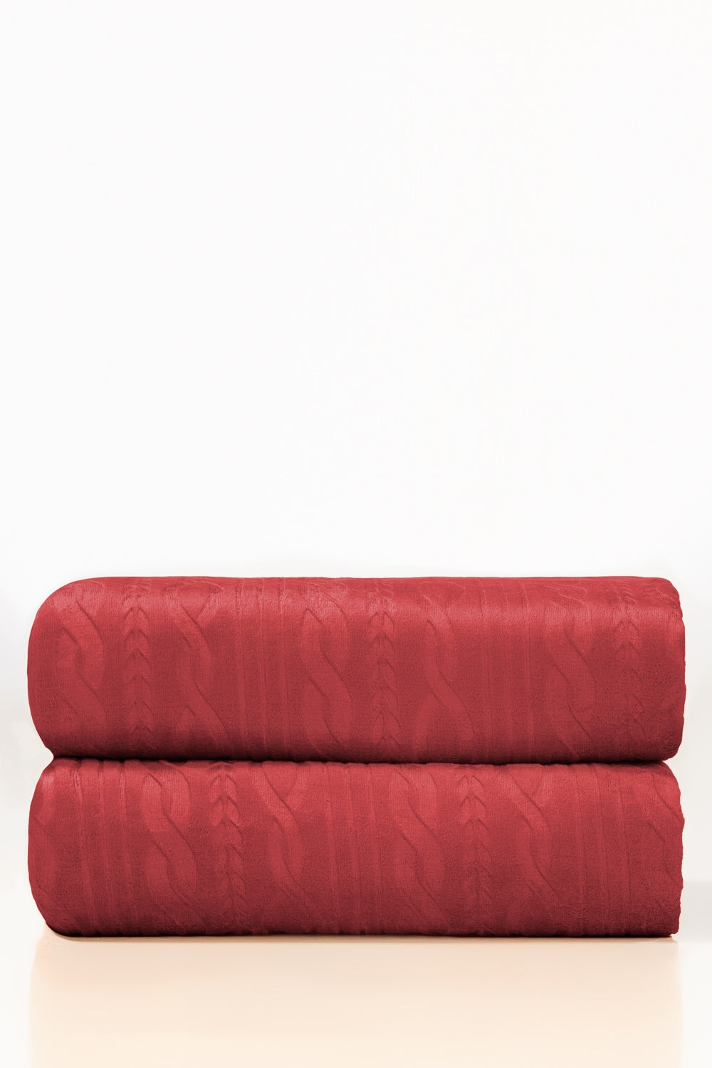 AW24-Raspberry Embossed Single Ply Fleece Throw