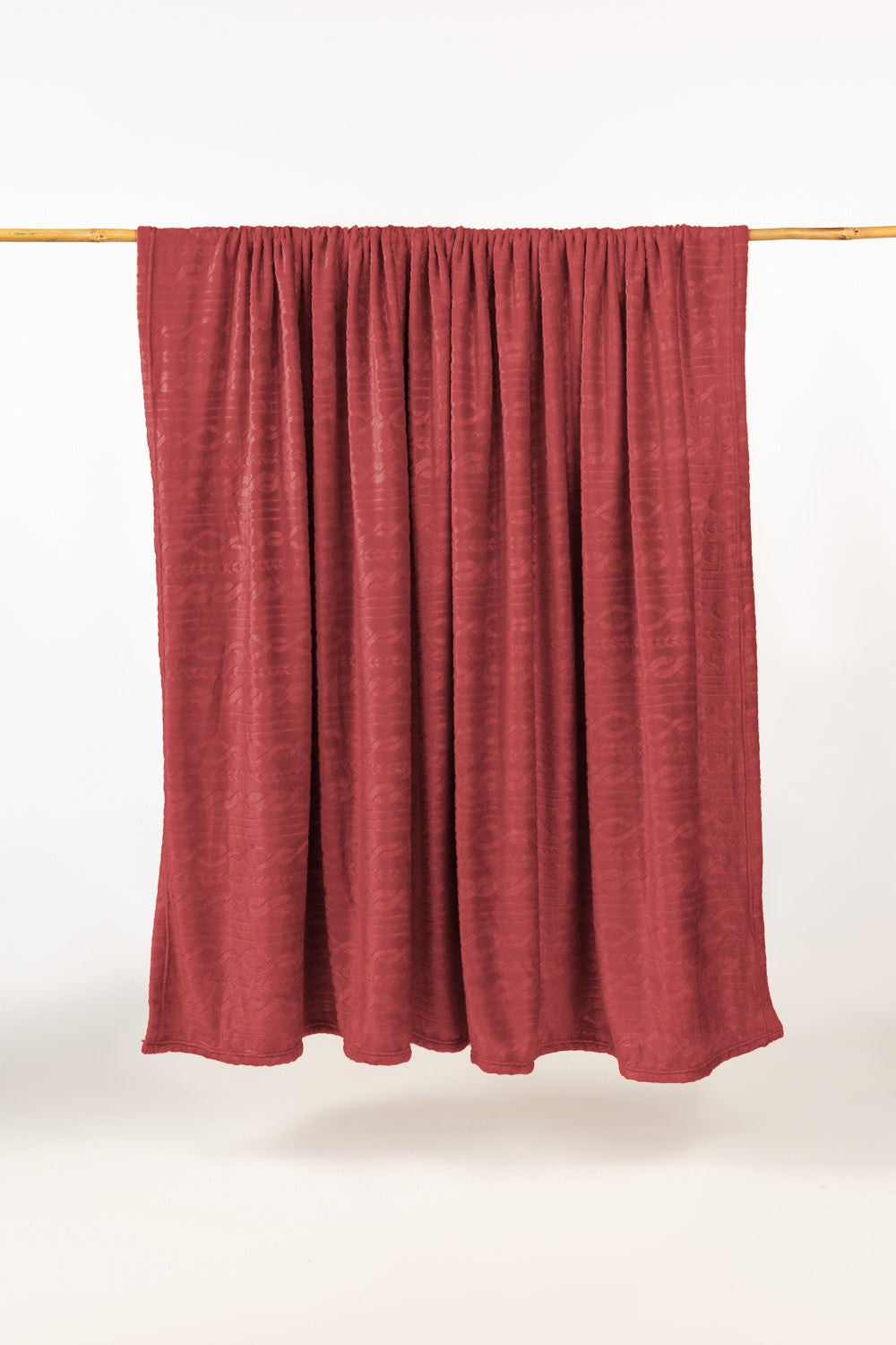 AW24-Raspberry Embossed Single Ply Fleece Throw